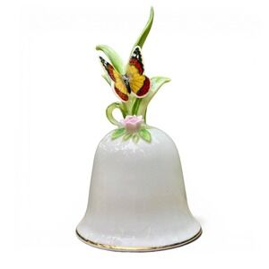 Aynsley Bone China Bell Vintage Butterfly Rose Floral Porcelain Gold Rim England